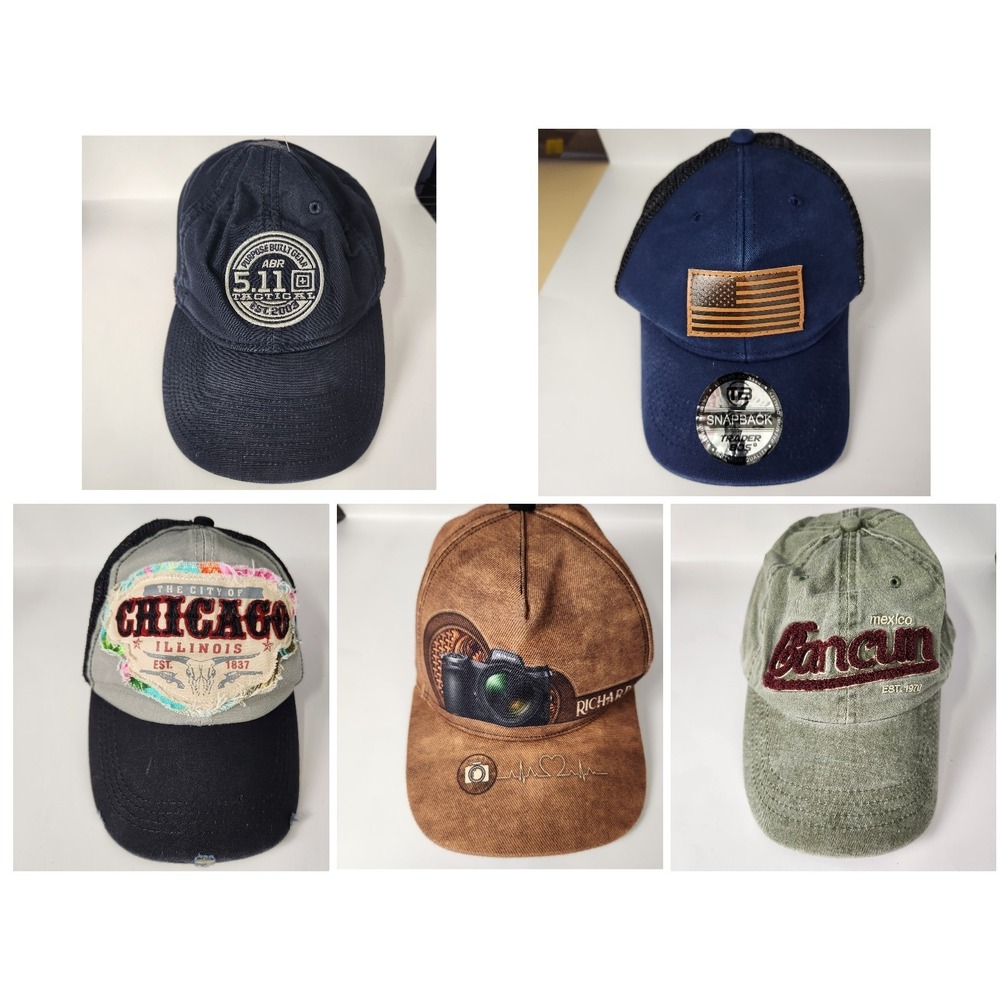 Lot of 26 caps from various brands, multicolored with diverse graphic styles